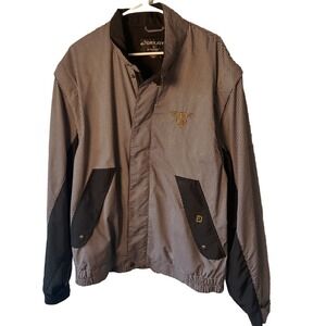 FJ DryJoys Jacket Sz L Windreaker Houndstooth Zip Long Sleeve Golf Robert Trent